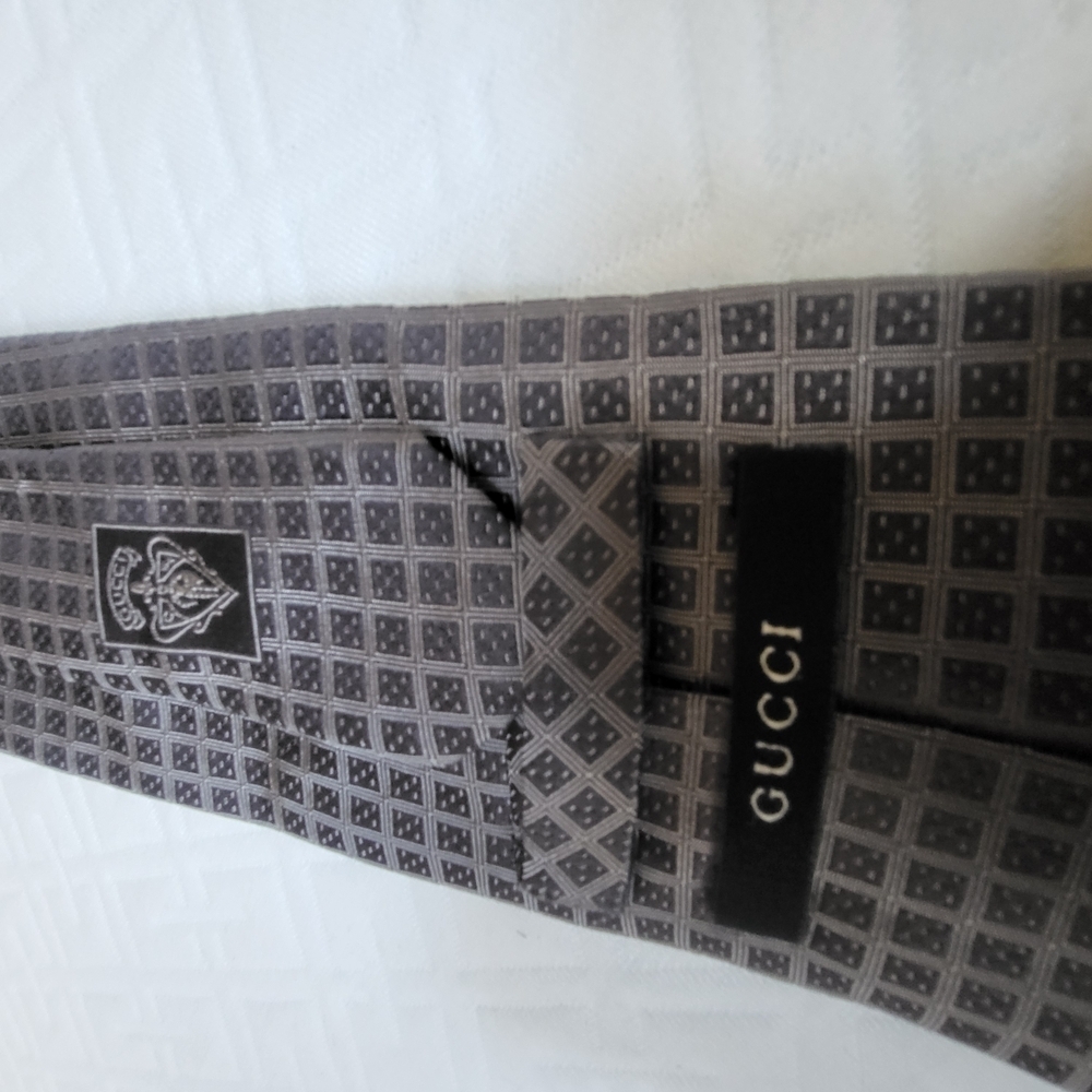 Gucci Gray Patterned Men's Tie
